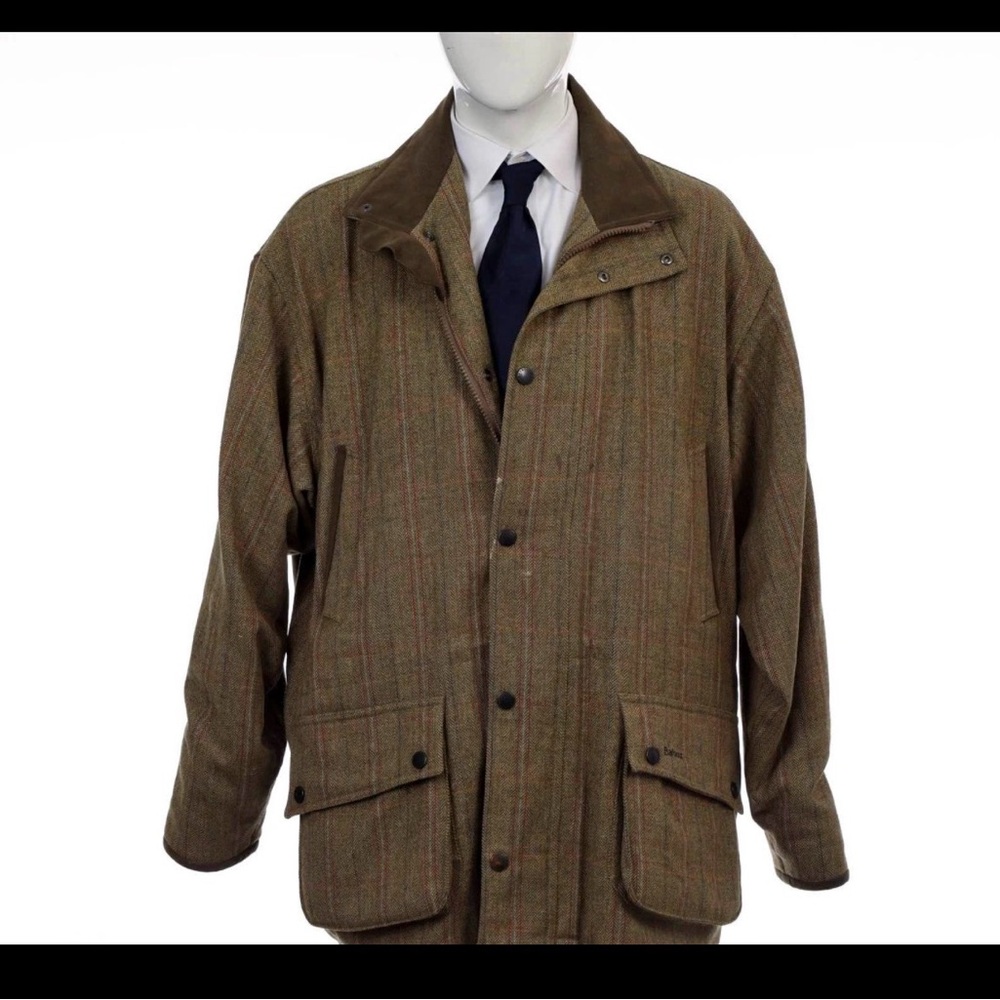 Barbour Men's Tan Plaid Field Jacket